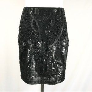 ANGL Black Beaded Mini Skirt B10